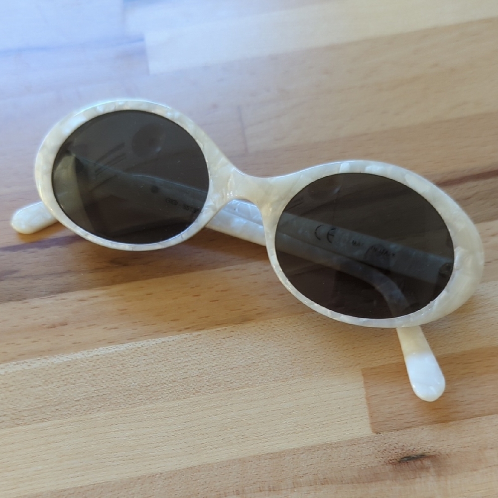 Bottega Veneta Cream Oval Sunglasses